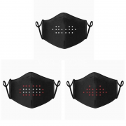 LED mask with voice recognition function, black