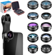 APEXEL phone macro lens (APL-DG10) and universal set of ten lenses for your phone