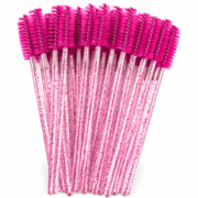 Himbeerfarbenes Nylon-Glitzer-Wimpernbürstchen ForMe (50 Stk./Verpackung)