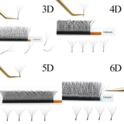 Nagaraku 4D W-shape Mix D eyelashes, 0.07, 8-15