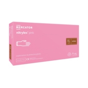 Перчатки нитриловые Mercator Nitrylex Pink неопудренные XL (100 шт/уп), розовые