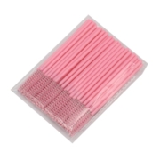 Eyelash brush 2.3 cm handle pink, bristles pink (50 pcs. op.)