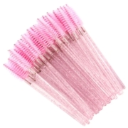 Szczoteczka do rzęs nylonowa brokatowa 2,3 cm (50 szt. op), różowa