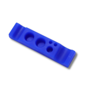 Rectangular base for permanent make-up pigment cups, blue silicone