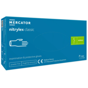 Rękawiczki nitrylowe Mercator Nitrylex Classic bezpudrowe S (100 szt. op.), niebieskie