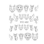Water stickers for nails STZ-652, animals 