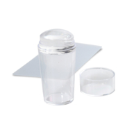 Silicone stamping punch for french clear + squeegee/scratch + protective cap