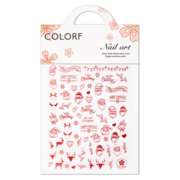 Self-adhesive thin nail stickers CB-147 red, festive