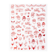 Self-adhesive thin nail stickers CB-147 red, festive