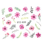 Наклейки на ногти на водной основе STZ-835, цветы