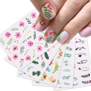 Water nail stickers STZ-835, flowers