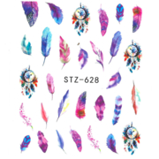 Water nail stickers STZ-628, feathers 