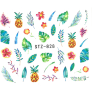 Водные наклейки для ногтей STZ-828, растения фрукты 