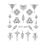 Water nail stickers STZ-609, ornament designs
