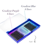 Nagaraku Ombre classic blue &amp; purple Mix D eyelashes, 0.07, 8-13 mm
