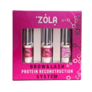 Zola Brow&amp;amp;Lash Protein Reconstruction System Eyebrow Laminating Kit, No. 1,2,3 10 ml each