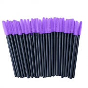 Щеточка для ресниц силиконовая ручка черная, ворс лиловый (50 шт/уп)