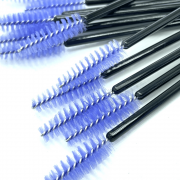 Eyelash brush nylon handle black, lilac bristles (50 pcs. op.)
