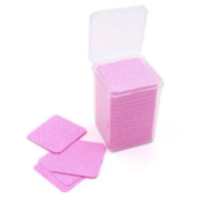 Perforated dustless nail art swabs in box (200 pcs. op.), delicately pink