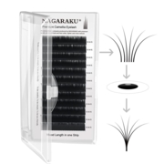 Nagaraku Camellia eyelashes 12 strips Mix D, 0.05, 7-8-9 mm