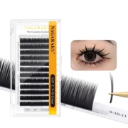 Lashes Nagaraku Camellia 12 lines Mix D, 0.07, 9-10-11 mm