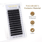 Lashes Nagaraku Camellia 12 lines Mix D, 0.07, 9-10-11 mm