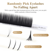 Lashes Nagaraku Camellia 12 lines Mix D, 0.07, 10-12-14 mm