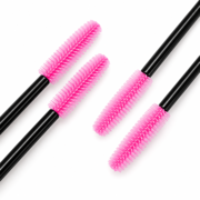 Eyelash brush silicone ForMe handle black, pink bristles (50 pcs. op.)