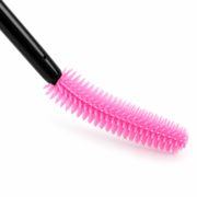 Eyelash brush silicone ForMe handle black, pink bristles (50 pcs. op.)