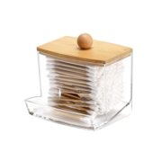 Rectangular organiser for cotton buds, bamboo cover