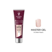 Акригель Victoria Vynn Master Gel 15 Glitter Peach персиковий із часточками, 60 г