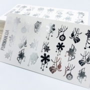 Nail art stickers in transfer film no. 3740, silver