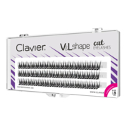 Clavier Cat Eye V&amp;L Shape L eyelash bundles for makeup, 8 mm