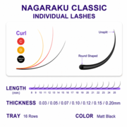 Lashes Nagaraku New generation black D, 0.12, 10 mm