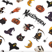 Самоклеящиеся тонкие наклейки для ногтей MS-C207 Halloween