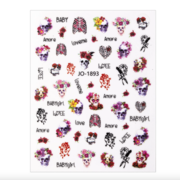 Self-adhesive thin nail stickers CB-147 red, festive