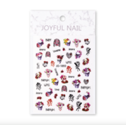 Self-adhesive thin nail stickers CB-147 red, festive