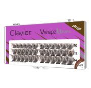 Ресницы Clavier Vshape Xtreme Mix коричневые, 10-12-14 мм