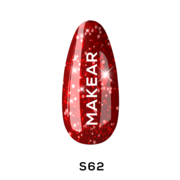 Lakier hybrydowy Makear Diamond S62 Red Star, 8 ml