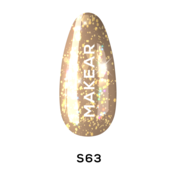 Lakier hybrydowy Makear Diamond S63 Gold Star, 8 ml