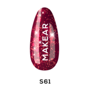 Lakier hybrydowy Makear Diamond S61 Cherry Star, 8 ml