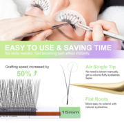 Nagaraku Single Tip 2D Y-Shape Black Eyelashes Mix C, 0.07, 8-15 mm