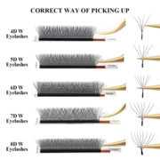 Nagaraku 3D W-Shape Eyelashes C, 0.07, 9 mm