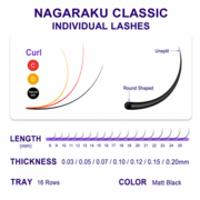 Nagaraku New Generation Black Lashes C, 0.1, 7 mm