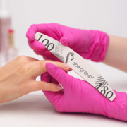 Safe half-moon nail file package Aba Group Flaming Slim 100/180 grit (100 pcs.)