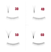 Nagaraku Pointy Cluster Lashes Premade Mini 8D Black Mix D 0.07 8-15 mm