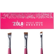 Professionaalne kuldzhuka ja ripsmetuššide komplekt Zola Magic Brow Brushes, vaarikavärvi