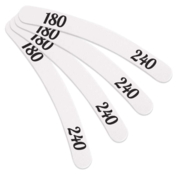 Пилочка для ногтей банан High Quality CU-05 белая середина, 180/240 грит