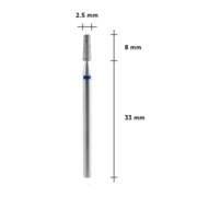 Frez diamentowy Staleks Stożek ścięty 2.5*8 mm, niebieski