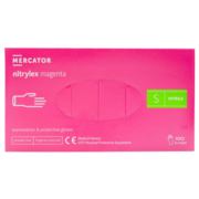 Перчатки нитриловые Mercator Nitrylex Magenta неопудренные S (100 шт/уп), маджента